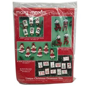 Mary Maxim Christmas Counted Cross-Stitch Mini Spools Ornaments 80281